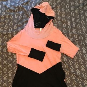 Pink and black hoodie