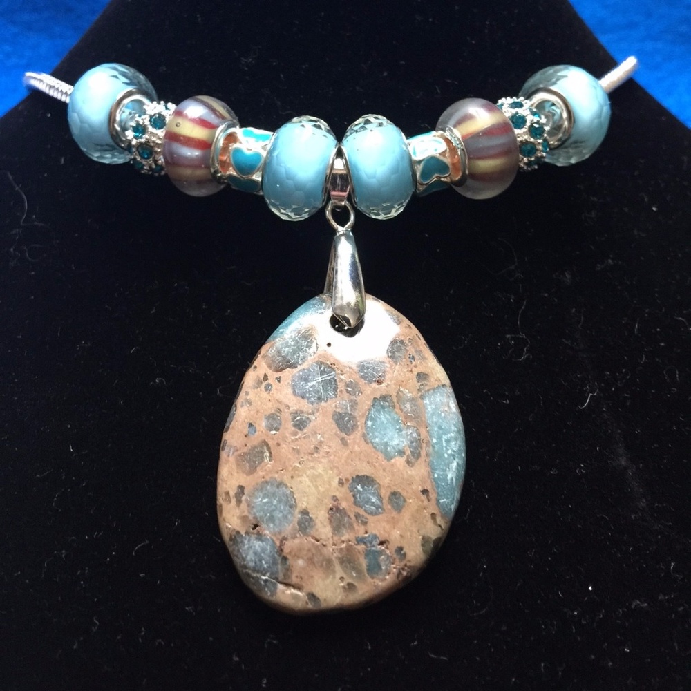 Aqua Terra Jasper Necklace With Beads