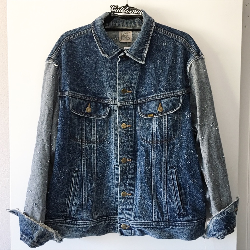 BNWT dark wash bulllethole denim jacket