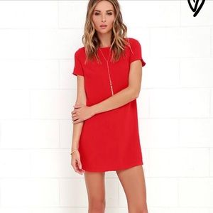 Red Shift dress