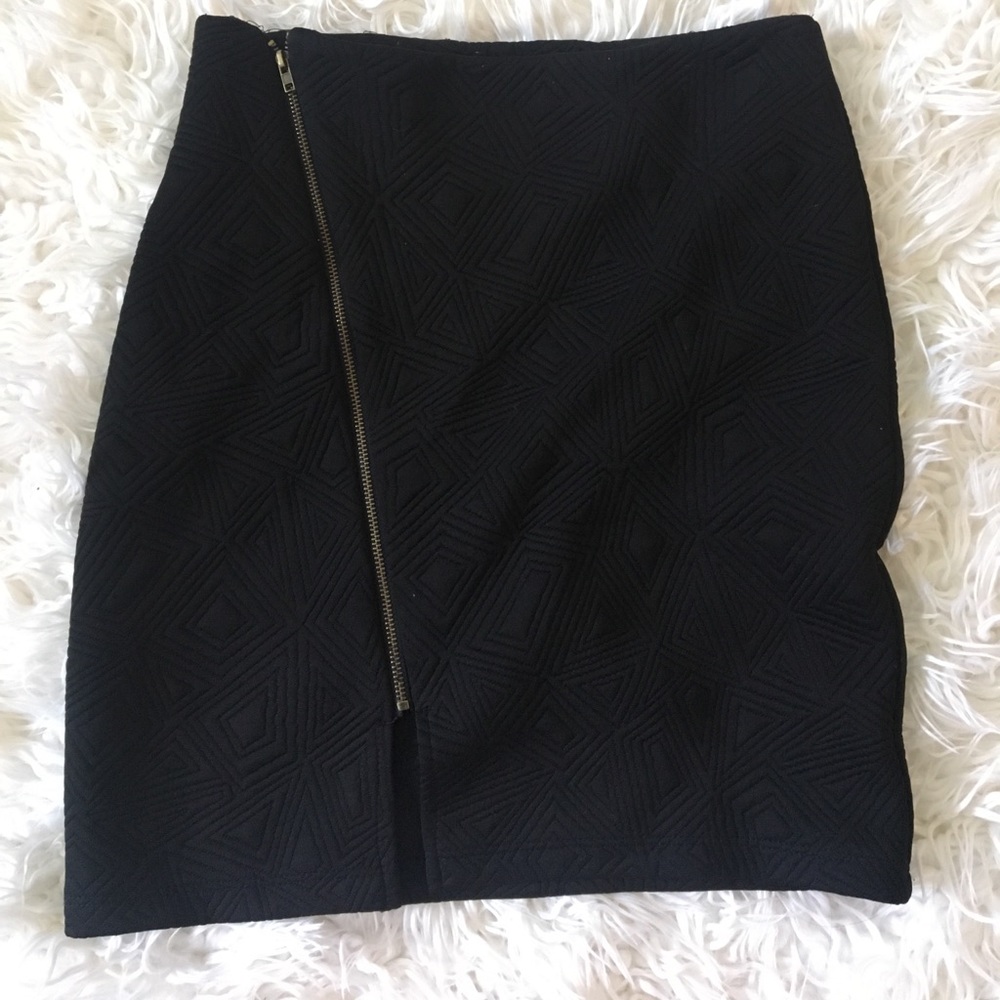 Black Skirt with Exposed Zipper