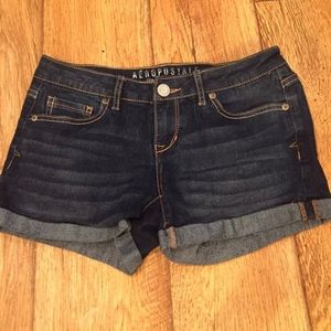 dark wash denim shorts