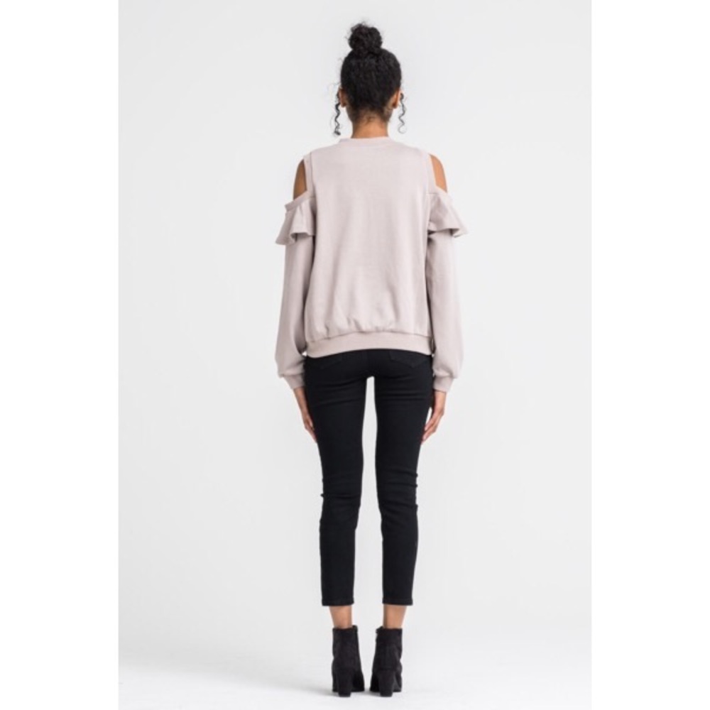 >>LAST<< Josie Cold Shoulder Ruffle ZipUp - Picture 3 of 3