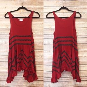 Free People Voile & Lace Trapeze Dress Tunic Top