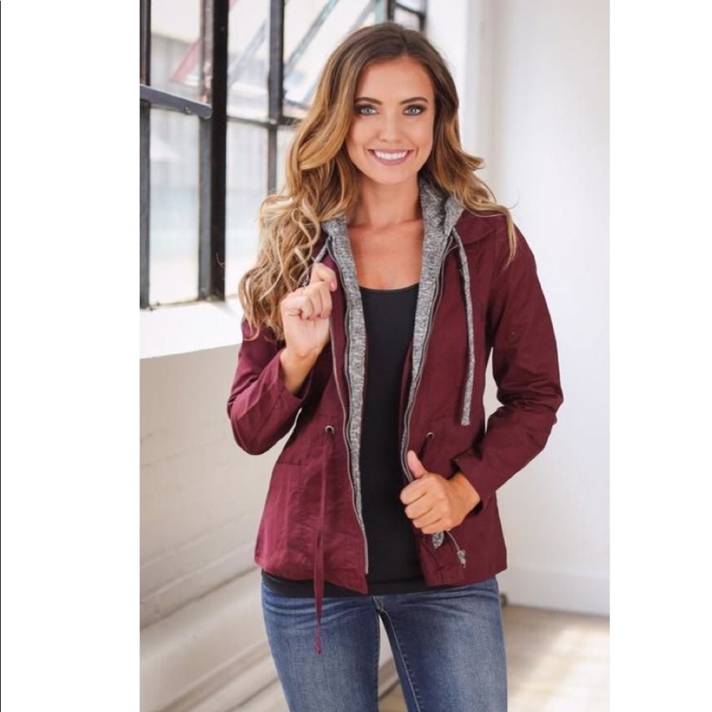 New Beginnings Cargo Jacket-Wine