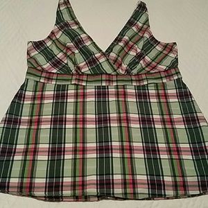 J Crew Sleeveless Plaid Top Size 14