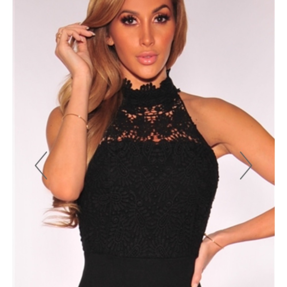 Embroidered Mock Neck Dress