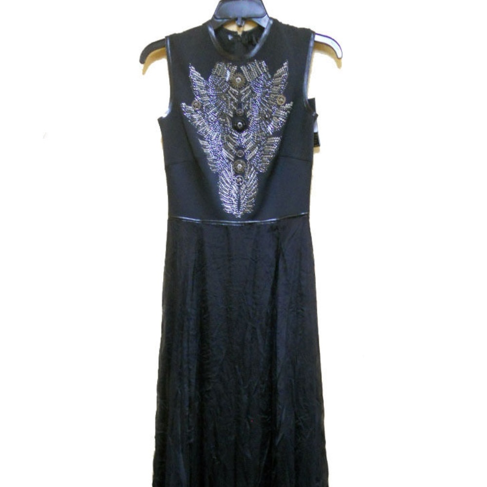 Tadashi Shoji Sleeveless Metal Beads Long Gown