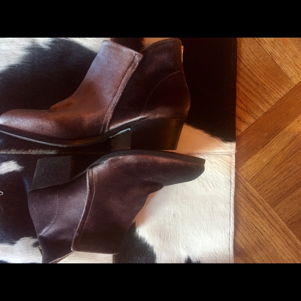 H London Velvet Booties