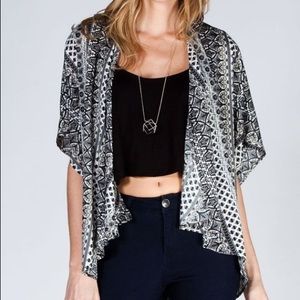 Lottie & Holly Black and White Bohemian Kimono
