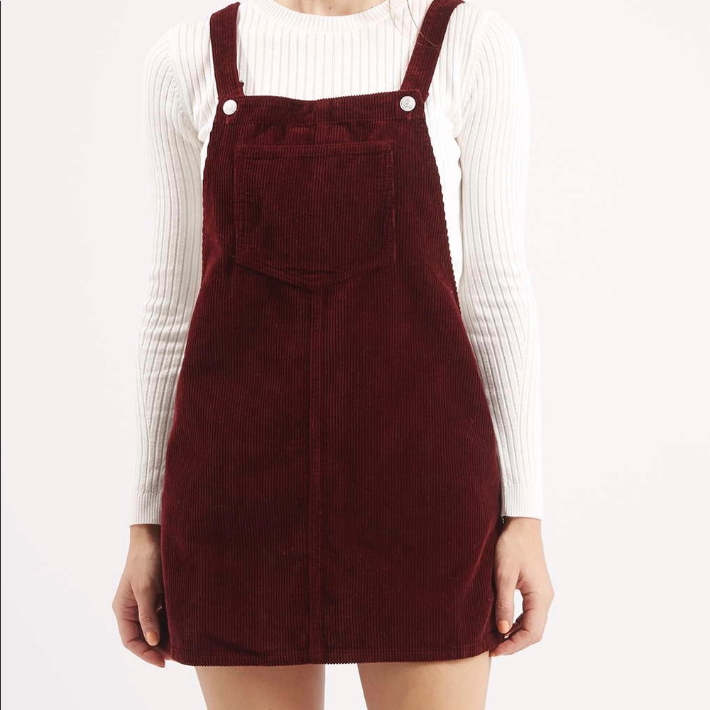 Topshop corduroy overall dress