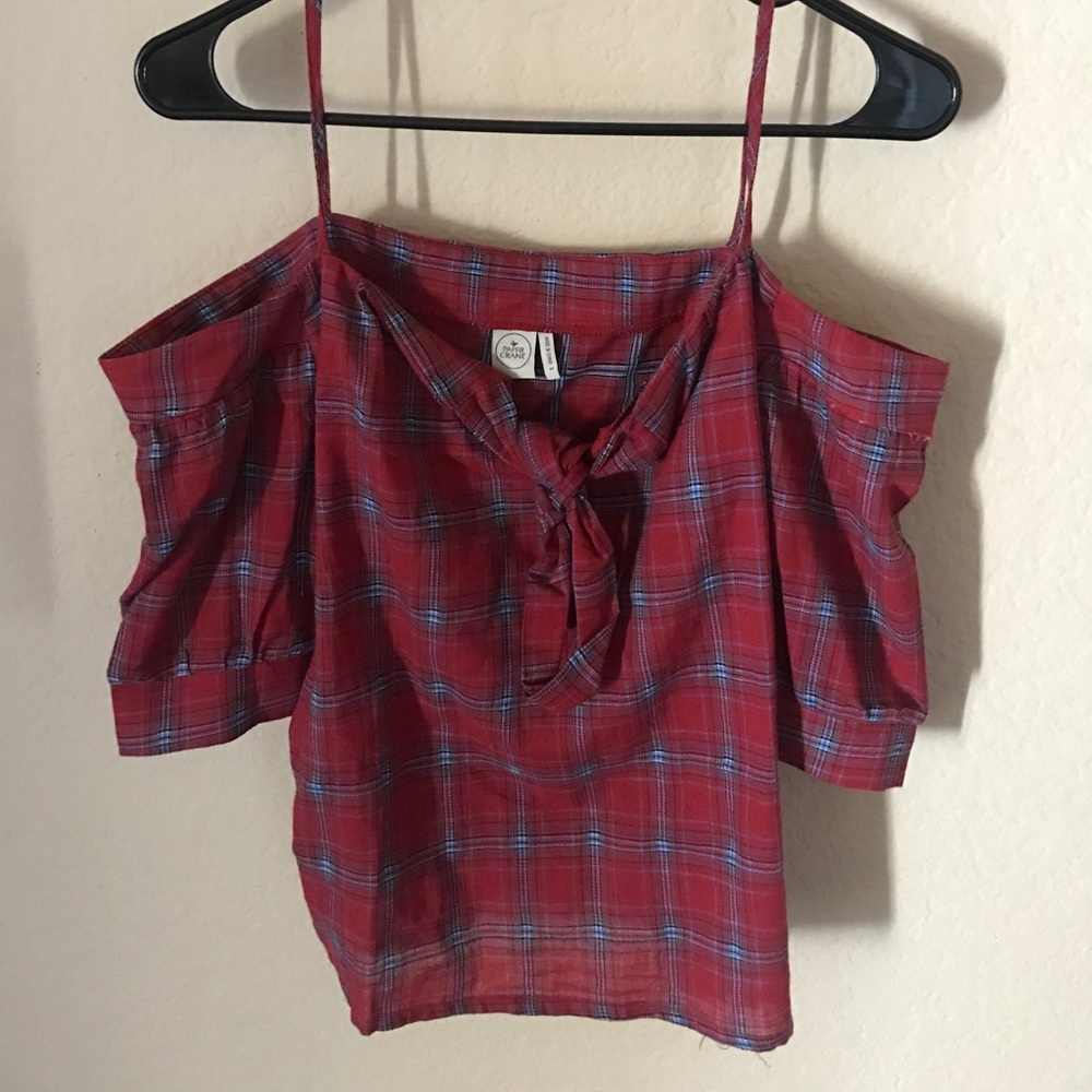 Plaid Drop Sleeve Top