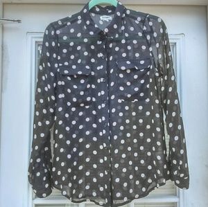Old navy polka-dot sheer button up blouse