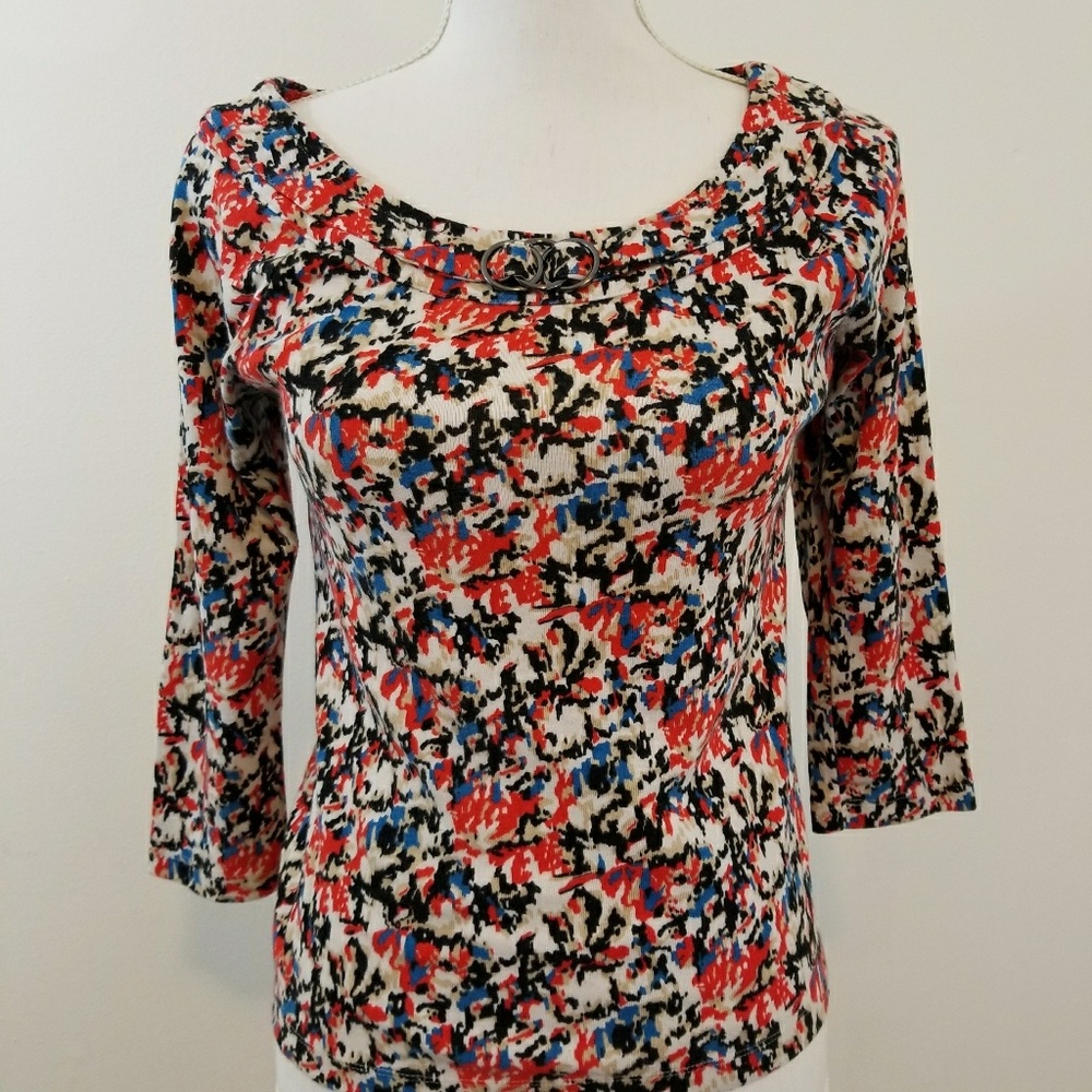 Rafaella Multi Color Printed Top/Blouse