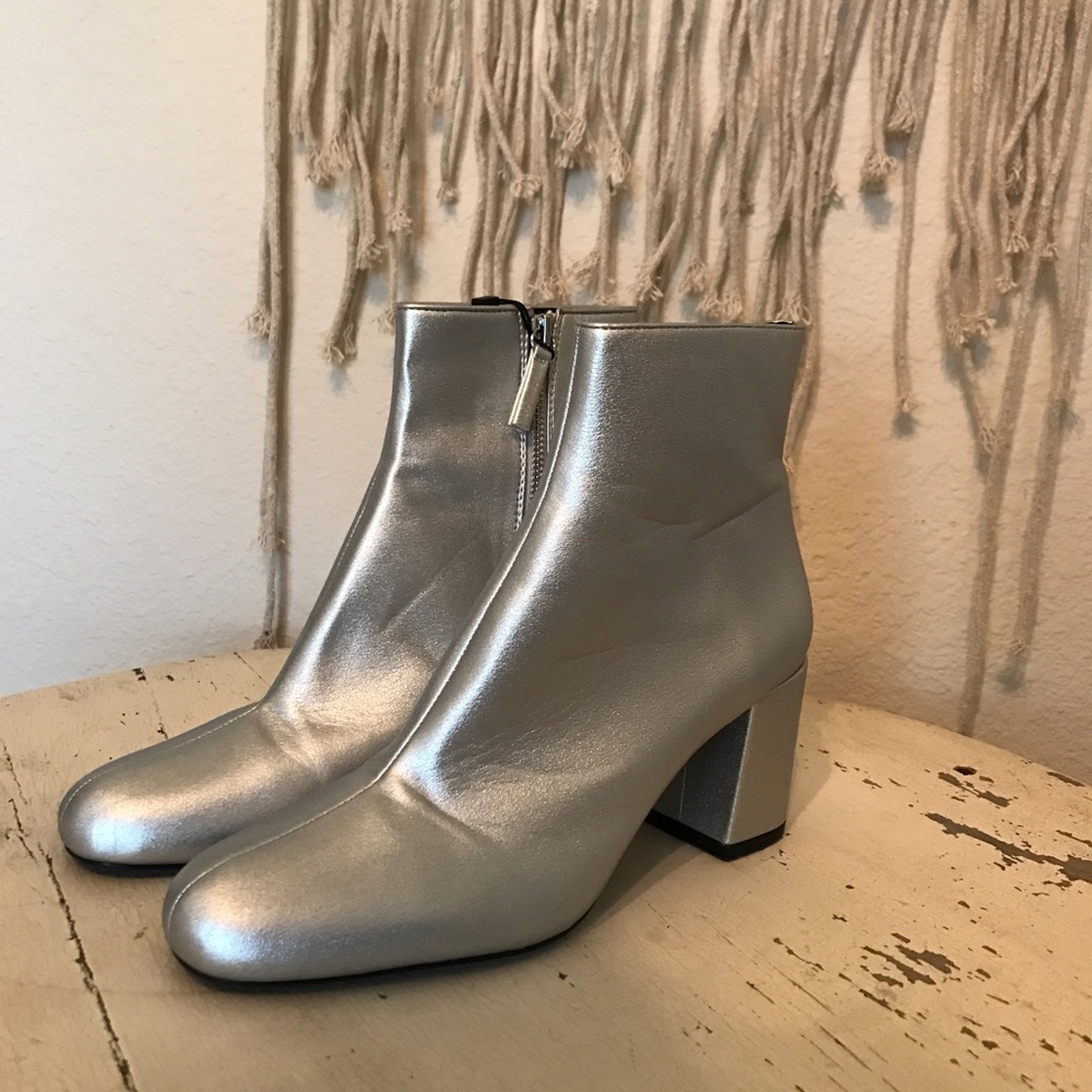 Zara Silver Booties
