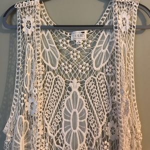 LA Hearts crochet maxi vest