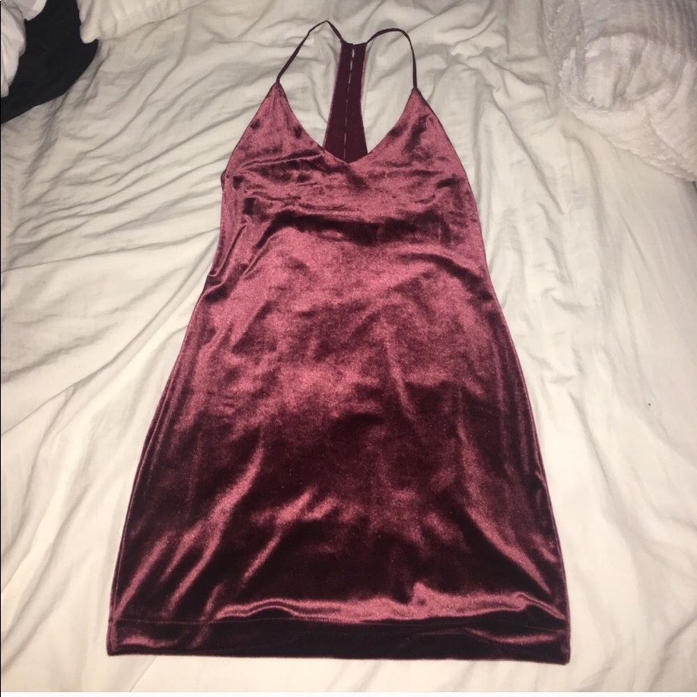 Urban Outfitters red velvet dress
