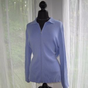 Croft Barrow Periwinkle Full Zip Cardigan Plus 1X