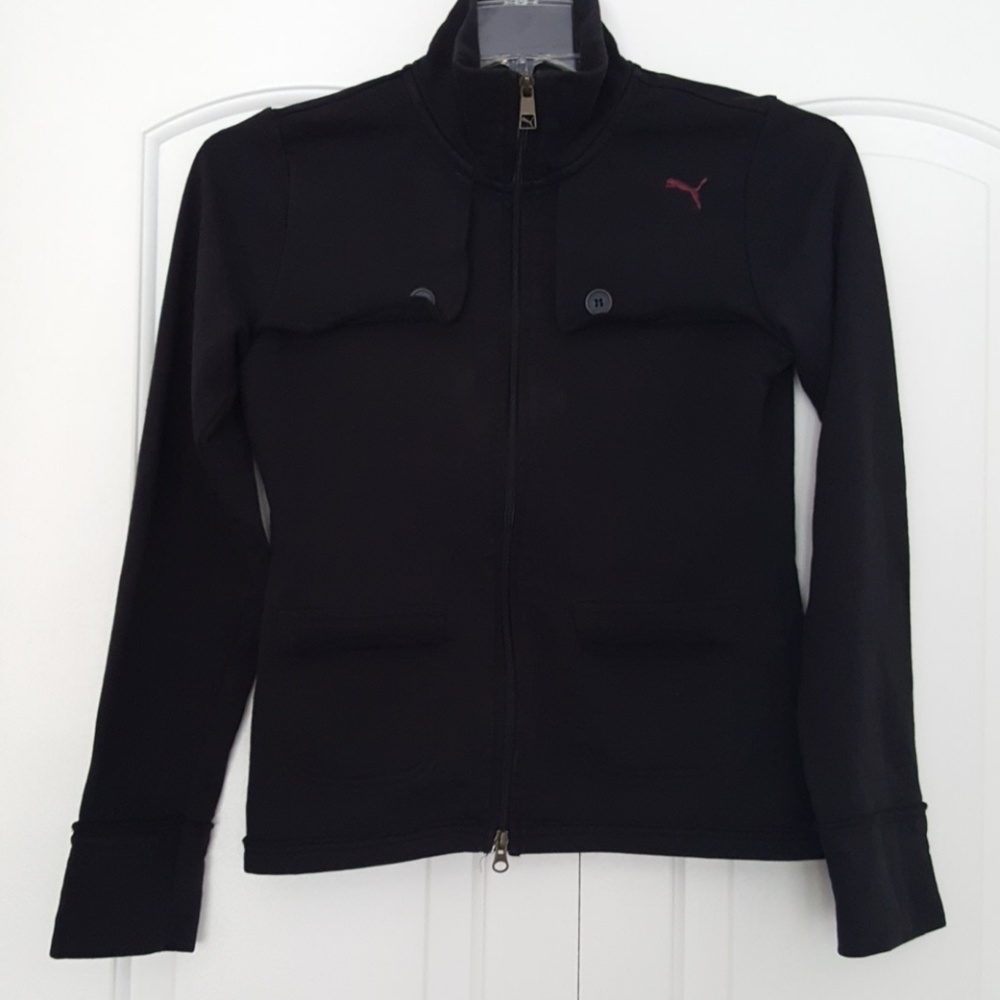 PUMA black track jacket sweater size S