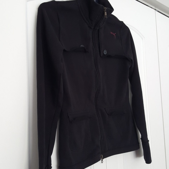 PUMA black track jacket sweater size S - Picture 2 of 8