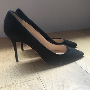 Jcrew classic black suede pumps