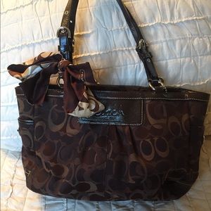 Coach Shoulder Bag with Matching Coach Scarf