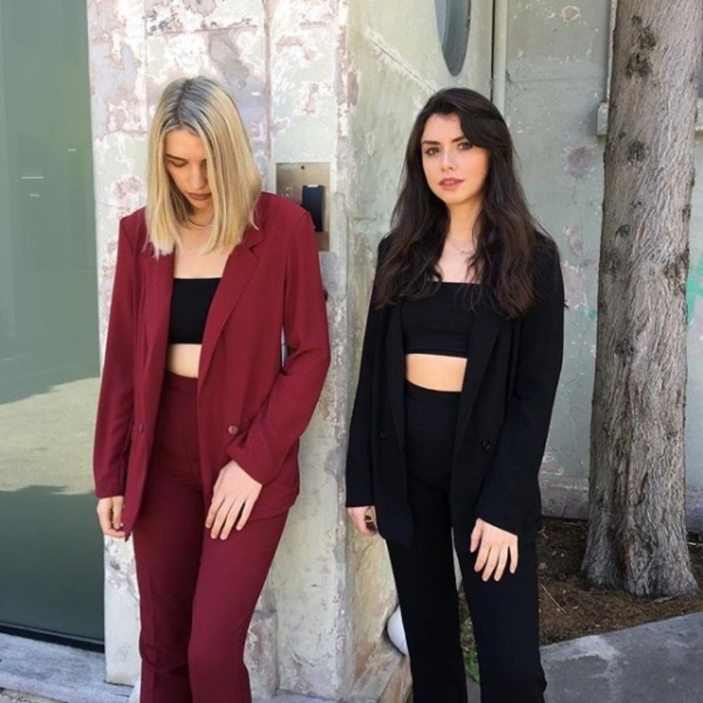 AA Red Crepe Pant Suit M