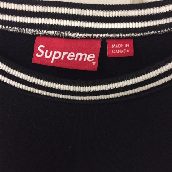 Supreme Classic Logo Stripe Ribbed CREWNECK (XL) - Picture 3 of 8