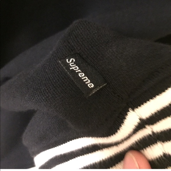 Supreme Classic Logo Stripe Ribbed CREWNECK (XL) - Picture 6 of 8