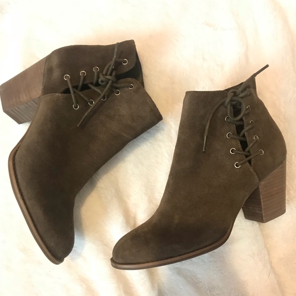 Olive Green Booties // size 8