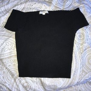 Black off the shoulder crop top