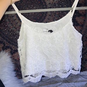 White floral H&M crop top