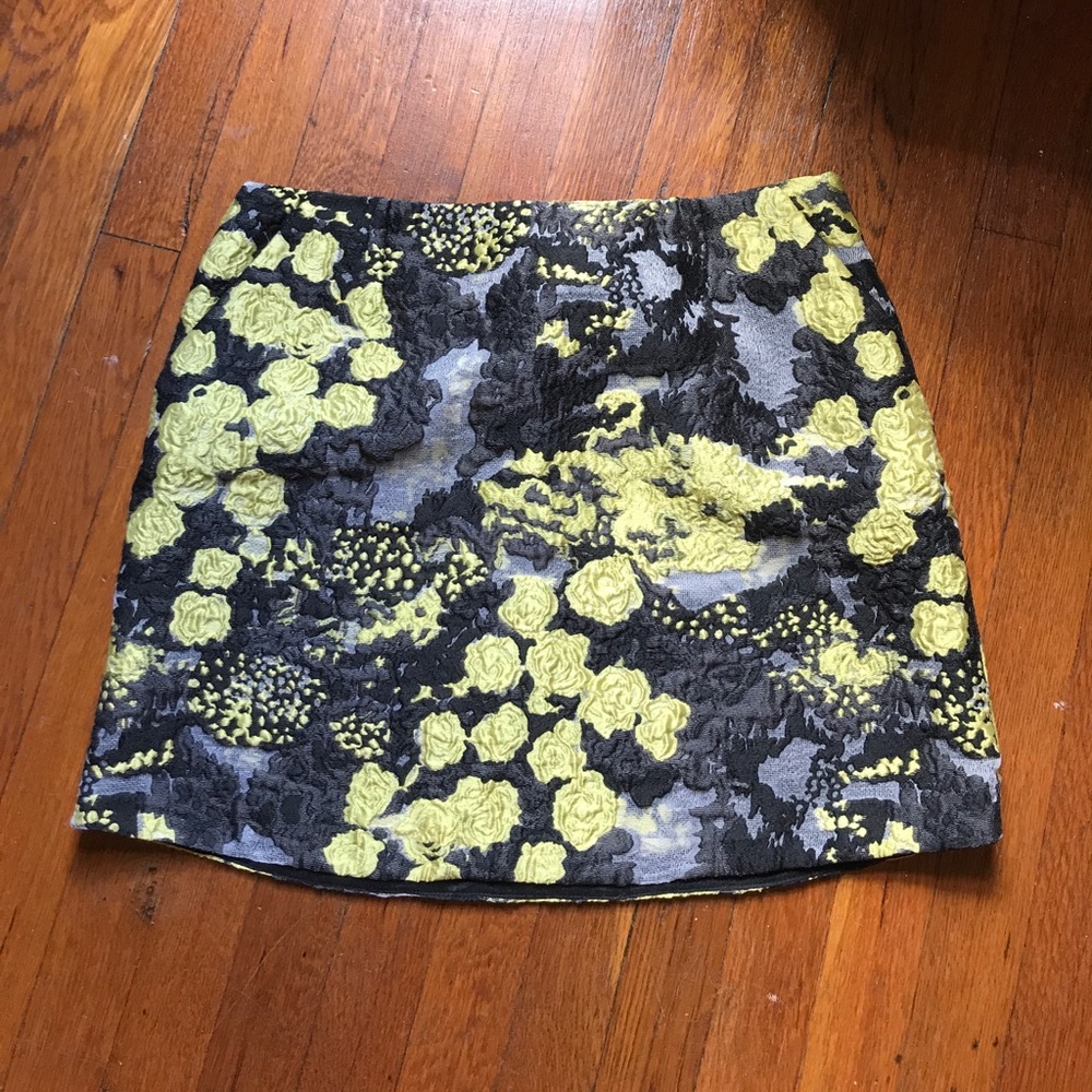 Michael Van Der Ham Gray and Chartreuse Skirt, 12 - Picture 1 of 4