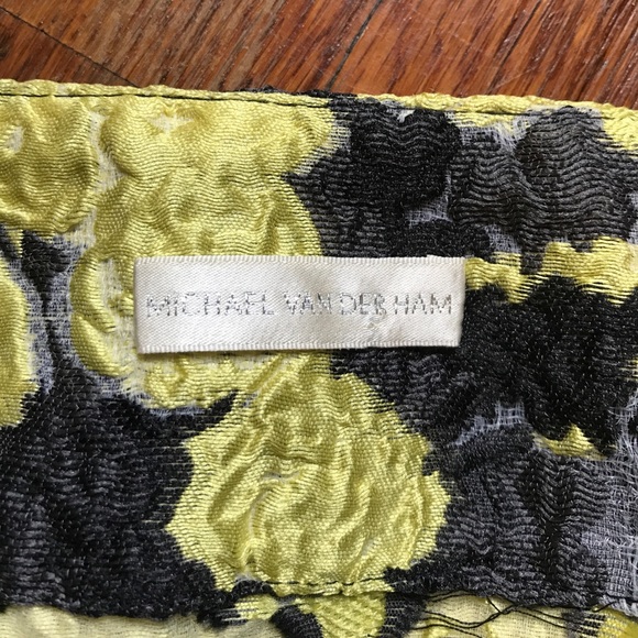 Michael Van Der Ham Gray and Chartreuse Skirt, 12 - Picture 3 of 4