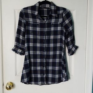 Blue & Black Flannel Shirt
