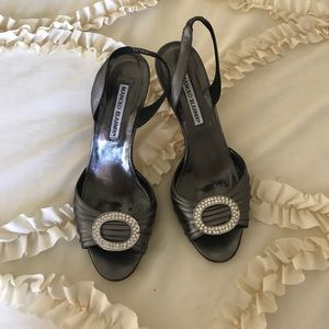 Manolo Blahnik grey heels