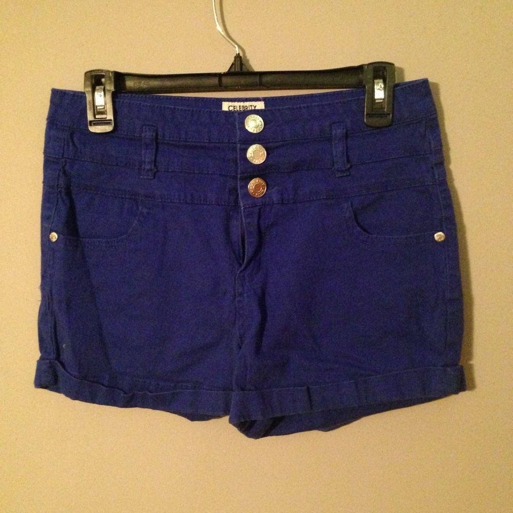 Celebrity Pink High Waisted Royal Blue Shorts