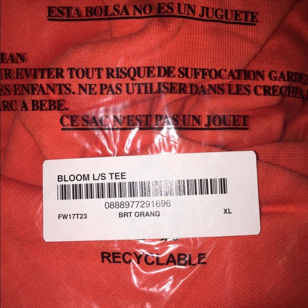 Supreme Bloom L/S Tee (Bright Orange) Extra-Large - Picture 3 of 8