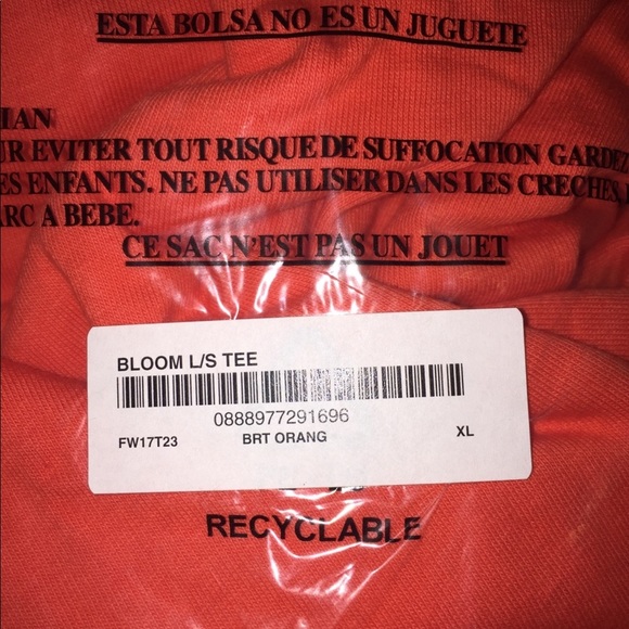 Supreme Bloom L/S Tee (Bright Orange) Extra-Large - Picture 3 of 8
