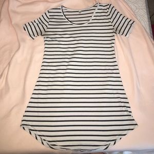 Black and white striped dress