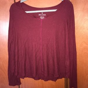 American Eagle maroon long sleeve