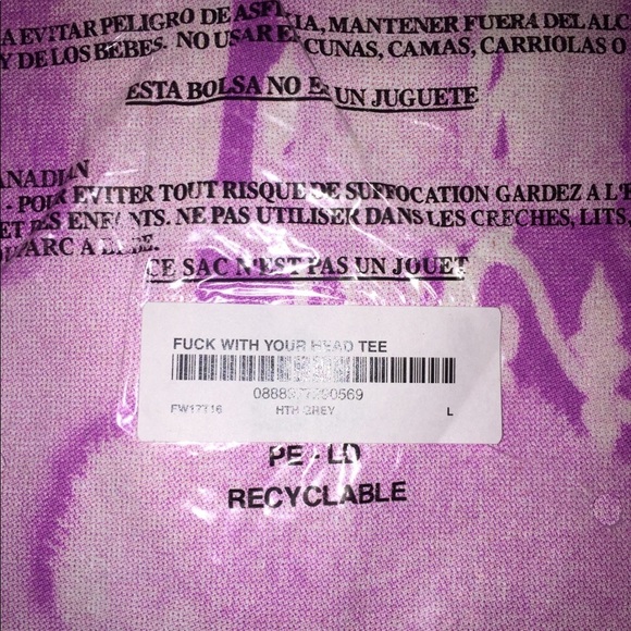 Supreme Fuck With Your Head Tee (Heather Gray) (L) - Picture 3 of 4