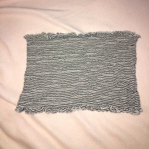 Black and white striped crop top