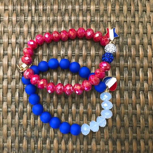 Children's gem jams red white and blue bracelets - Picture 1 of 1