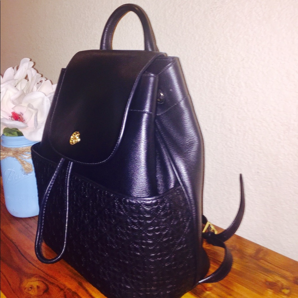 Tory Burch Black Bryant Quilted Leather Backpack