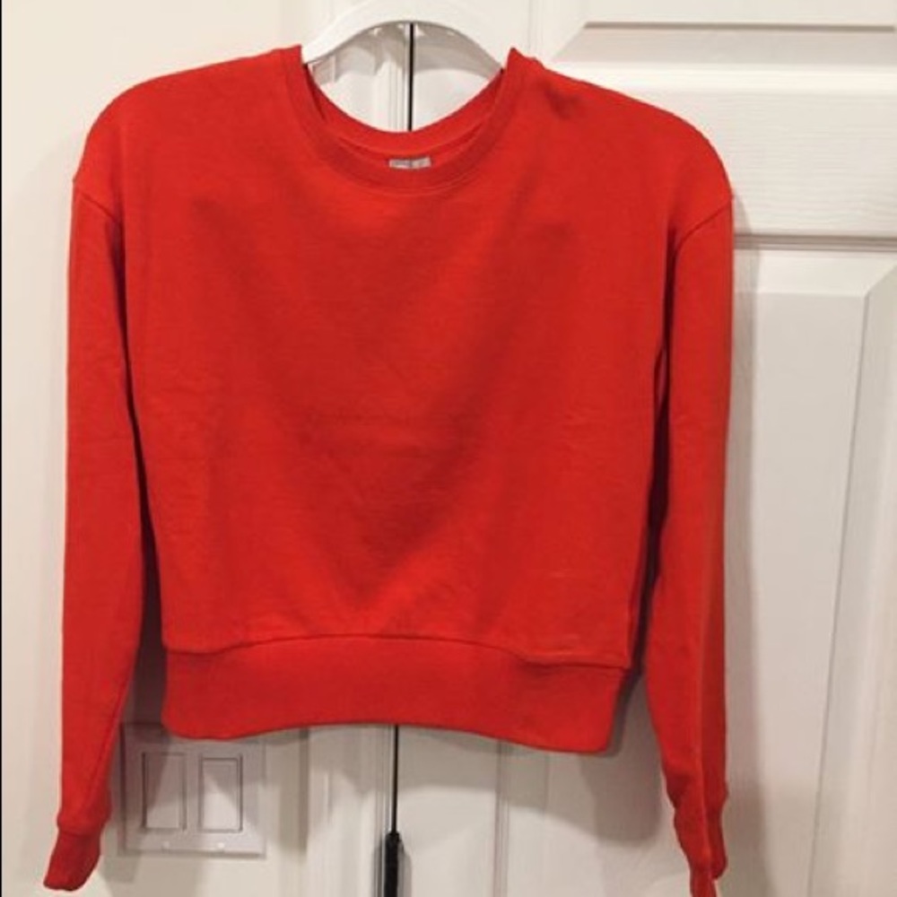 Asos red crop top sweater
