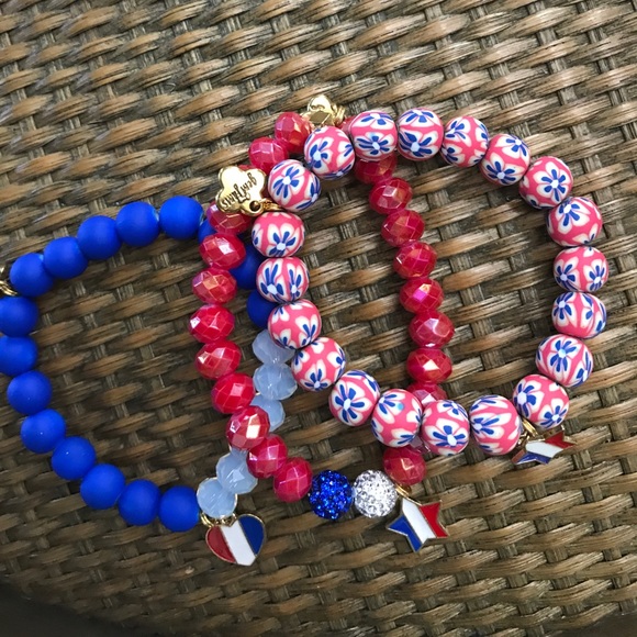 Gem jams white white and blue bracelets - Picture 1 of 1