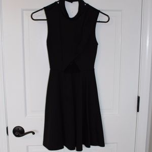 LuLus cross-front black dress