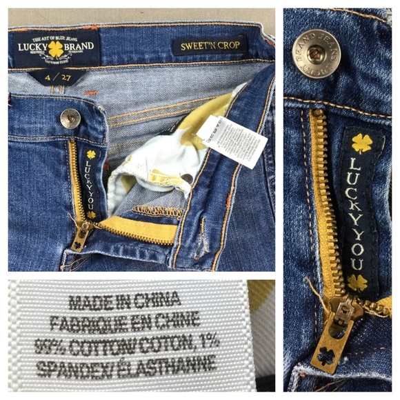 💸Lucky Brand Sweet n' Crop denim Jean size 4/27 - Picture 5 of 8