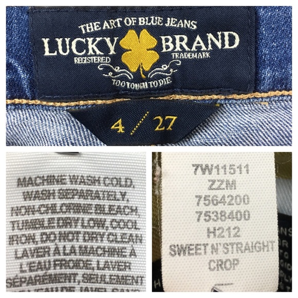 💸Lucky Brand Sweet n' Crop denim Jean size 4/27 - Picture 6 of 8